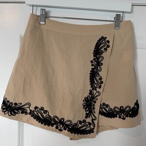 Tan/ Khaki colored Wrap Mini Skort - NEW SMALL